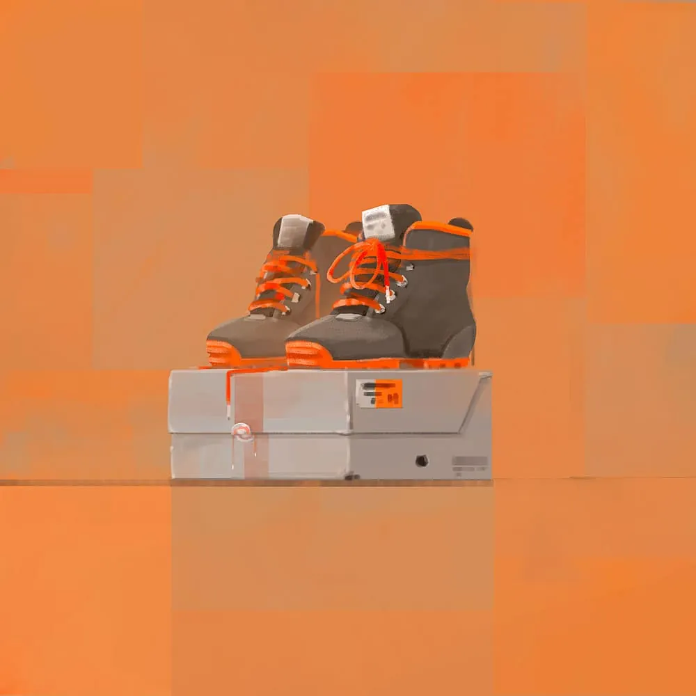 The Cabin, boots, digital painting