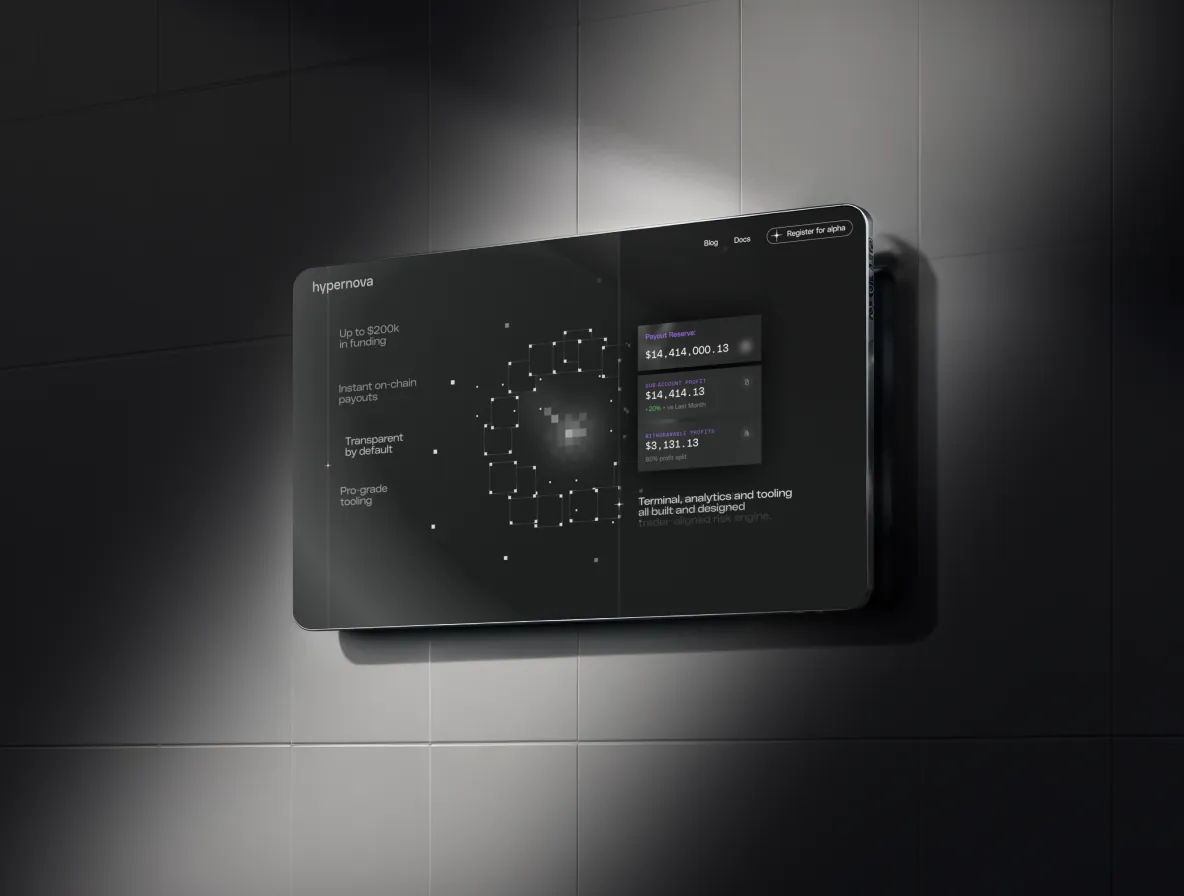 Hypernova on a wall-mounted screen