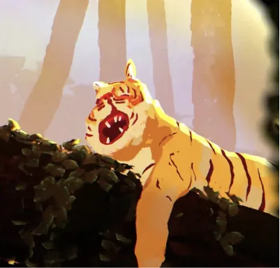 Tiger, 3d animated video
